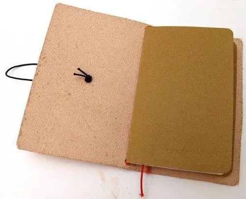 Do-it-yourself notebook cover made of paper, fabric or leather