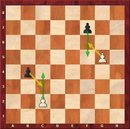 En passant capture - just one pawn move