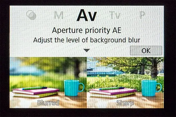 Aperture priority shooting mode