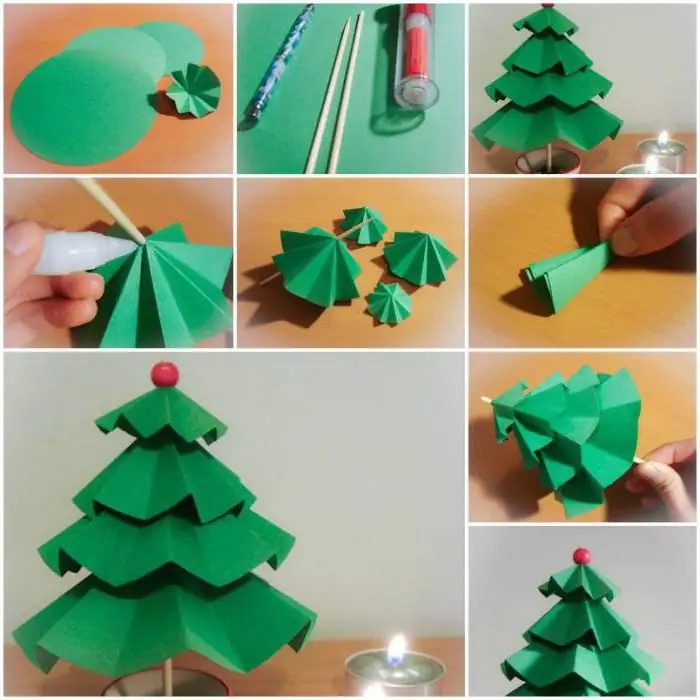 Paper Christmas tree: kung paano gawin ito sa iyong sarili, larawan