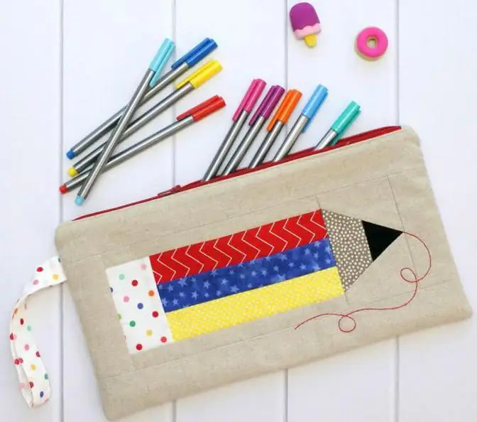 How to make a school pencil case with your own hands: pattern and description