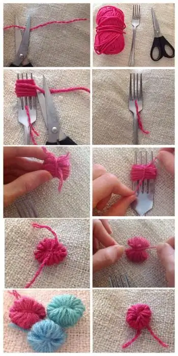 How to quickly make a pom-pom out of yarn with your own hands