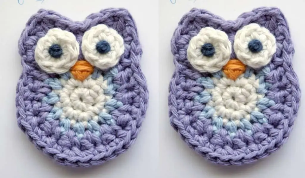 Owl: aplikasi crochet, tutorial foto langkah demi langkah