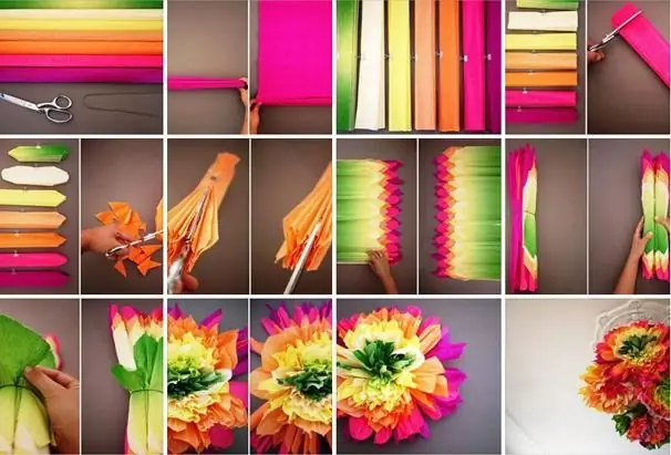 Create three-dimensional paper flowers