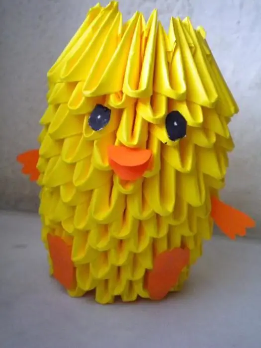 Poulet origami modulaire dans la coquille : schéma, master class