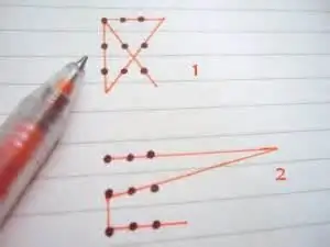 Puzzle sur la façon de connecter 9 points avec 4 lignes, et des tâches similaires