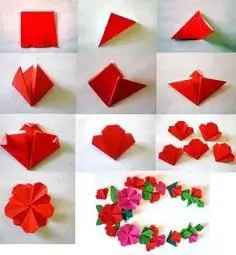 Papieren origami. Mooie papieren bloemen: schema